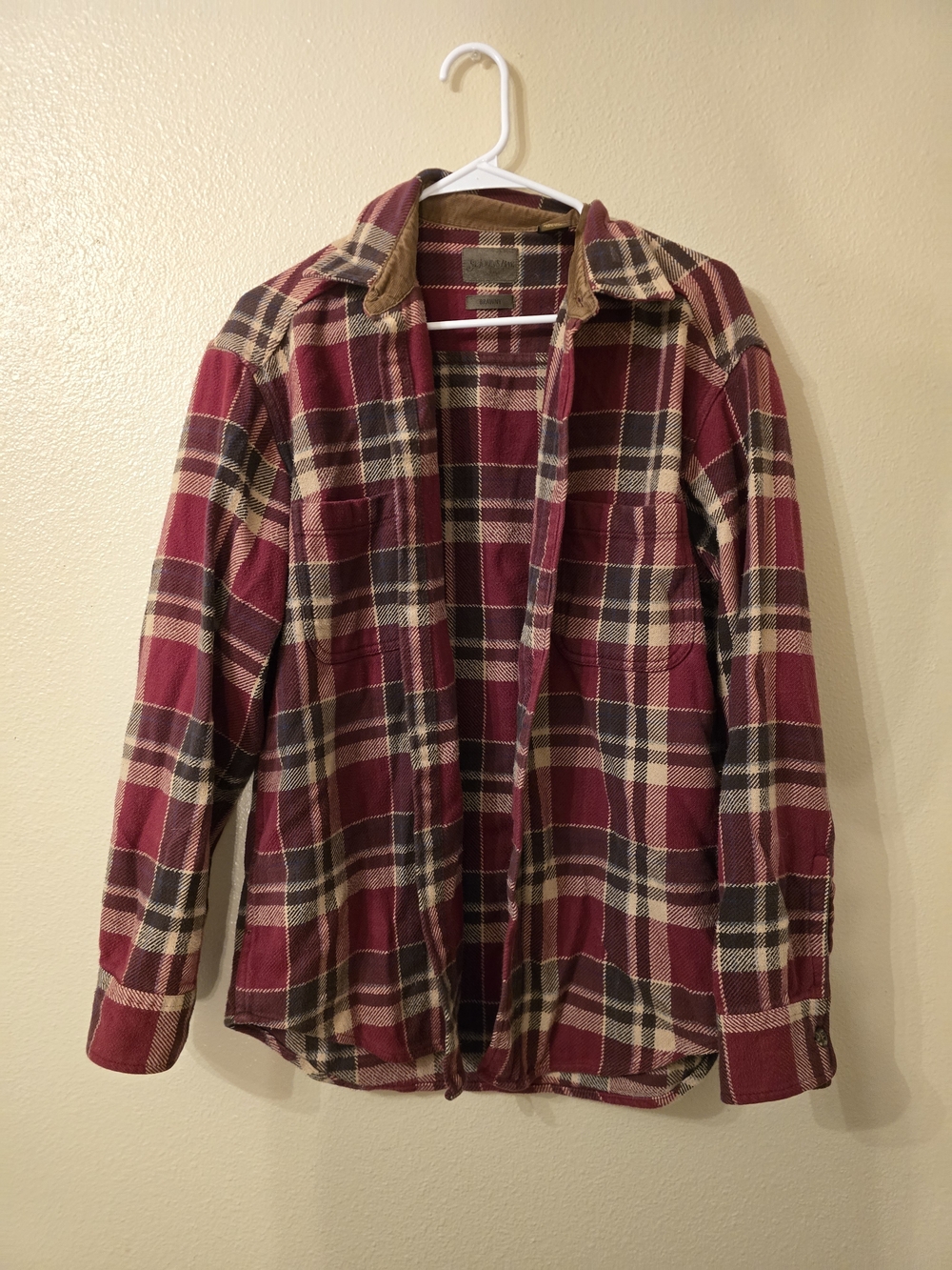 St Johns Bay Red Plaid Button-Up Shirt Jacket